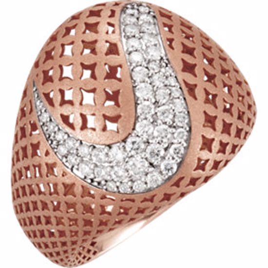 122072:105:P 14kt Rose 1/2 CTW Diamond Pierced Style Ring