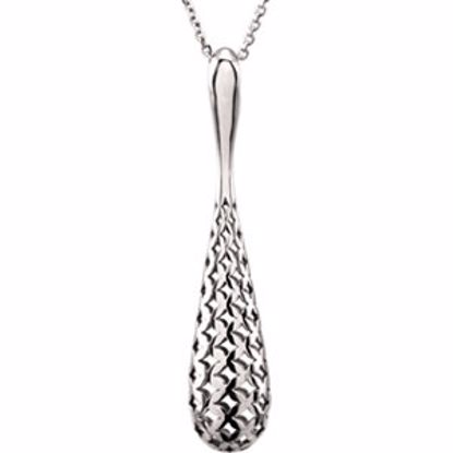 85670:105:P 14kt Yellow Pierced Teardrop 18" Necklace