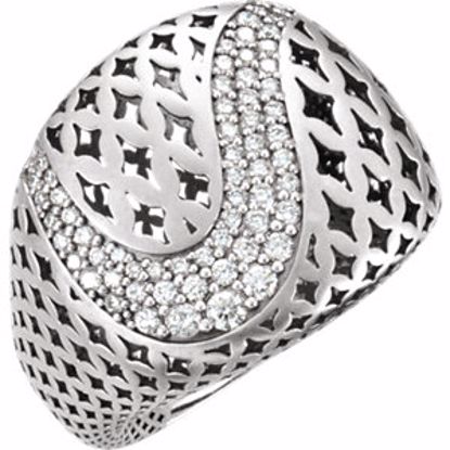 122073:105:P 14kt White 5/8 CTW Diamond Pierced Style Ring