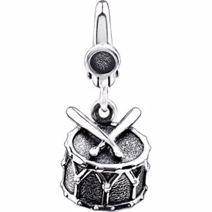 85757:301:P Sterling Silver Drum Charm