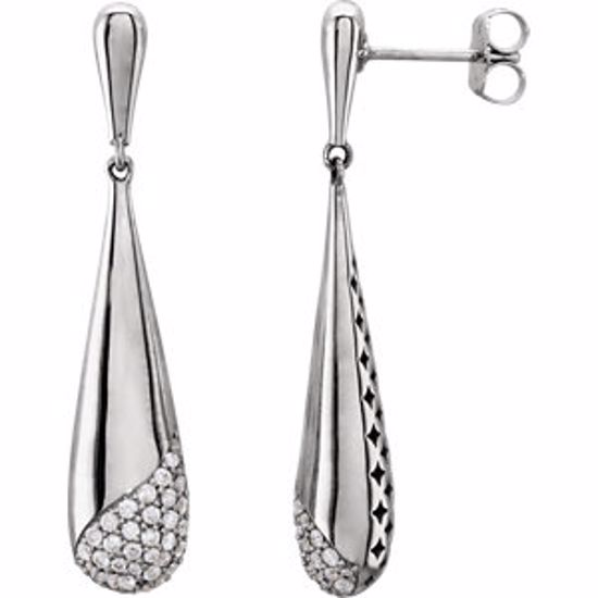 85665:110:P 14kt White 1/3 CTW Diamond Teardrop-Shaped Earring