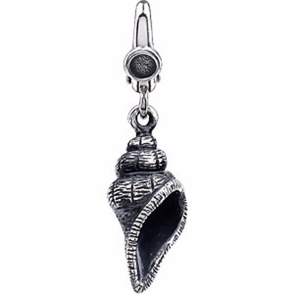 650989:600:P Sterling Silver 30x8mm Seashell Charm