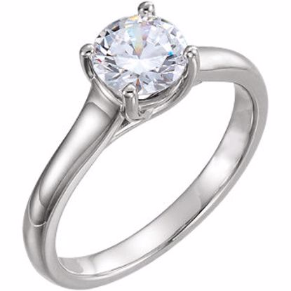 121911:60008:P 10kt White 1 CTW Diamond Solitaire Engagement Ring
