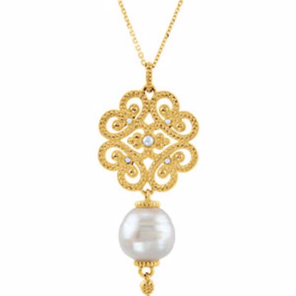 85512:102:P 14kt Yellow South Sea Cultured Pearl 18" Necklace