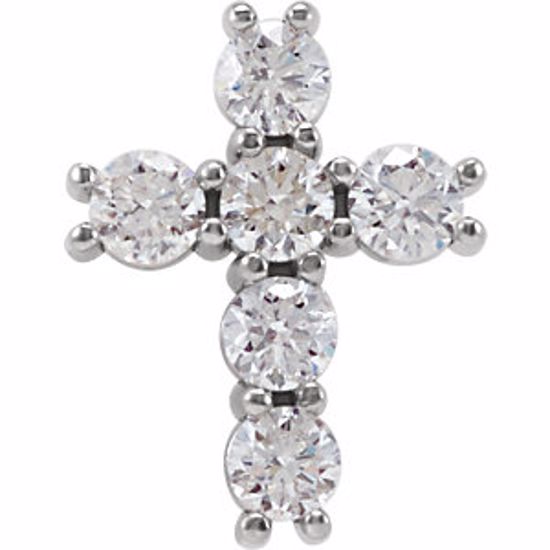 R42309:10020:P 14kt White 1/3 CTW Diamond Cross Pendant