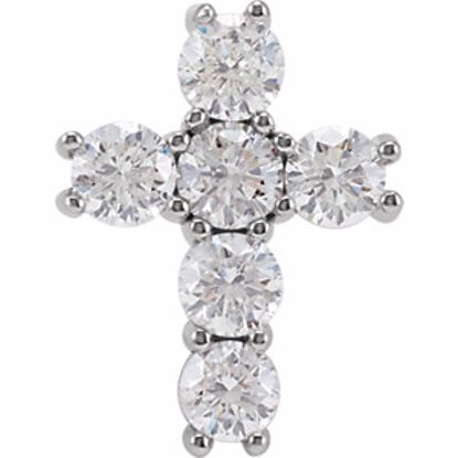 R42309:10260:P 14kt White 1 1/2 CTW Diamond Cross Pendant