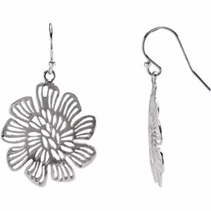 650979:101:P Sterling Silver Flower Dangle Earrings