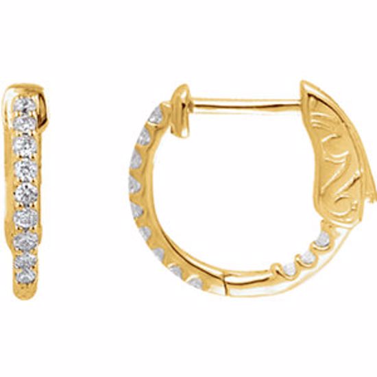 650183:114:P 14kt Yellow 1/4 CTW Diamond Inside/Outside Hoop Earrings