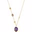 650869:1000:P 18kt Yellow Vermeil Amethyst,Smoky Quartz & Moonstone 18" Necklace