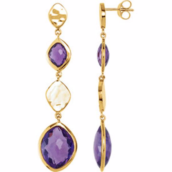 650876:1010:P 18kt Vermeil Amethyst Earrings with Box