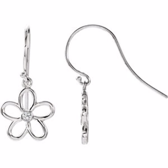 85451:60002:P Sterling Silver .06 CTW Diamond Flower Earrings