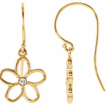 85451:60000:P 14kt Yellow .06 CTW Diamond Flower Earrings