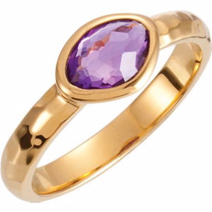 650867:1230:P 18kt Vermeil 7x5x4mm Amethyst Ring Size 6 with Box