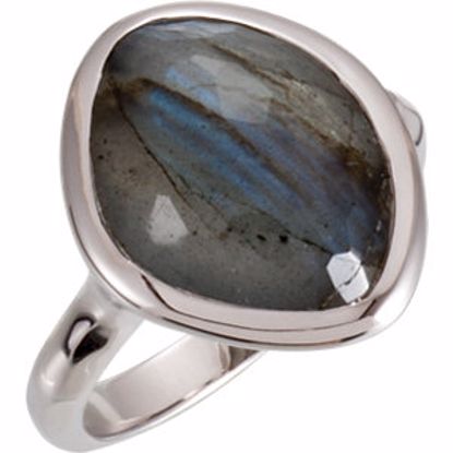 650867:1280:P 18kt Vermeil 15x11x6mm Labradorite Ring Size 7 with Box