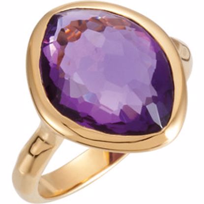 650867:1330:P 18kt Vermeil 15x11x6mm Amethyst Ring Size 8 with Box