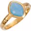 650867:1340:P 18kt Vermeil 10x8x5mm Blue Chalcedony Ring Size 7 with Box