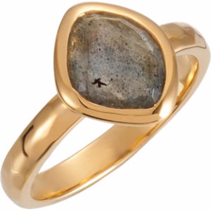 650867:1460:P 18kt Vermeil 10x8x5mm Labradorite Ring Size 7 with Box