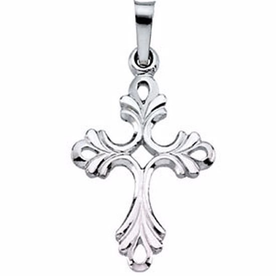 R16008:129364:P Sterling Silver 19.5x15mm Design Cross Pendant