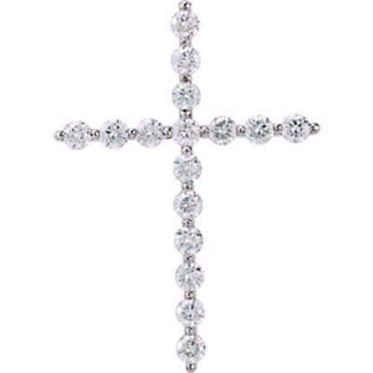 R42307:10070:P 14kt White 1/3 CTW Diamond Cross Pendant