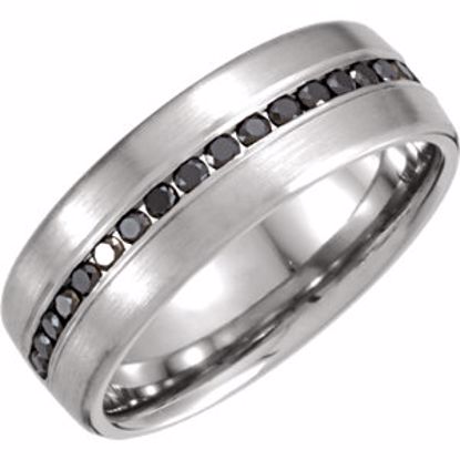 651026:101:P 14kt White 3/8 CTW Black Diamond Anniversary Band
