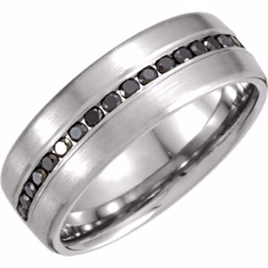 651026:101:P 14kt White 3/8 CTW Black Diamond Anniversary Band