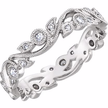 69816:6005:P 14kt White 1/4 CTW Diamond Eternity Band Size 5.5