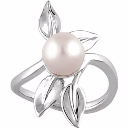 651041:601:P 14kt White 8mm Freshwater Cultured Pearl Ring