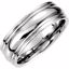 51195:2011:P 14kt White 7.5mm Comfort Fit Fancy Carved Band Size 11