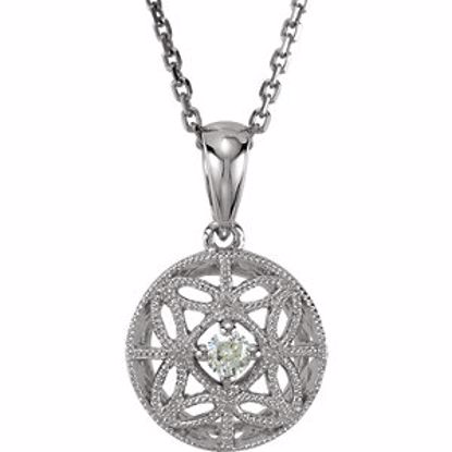 650206:101:P 14kt White 1/10 CTW Diamond Filigree 18" Necklace