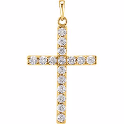 R42308:10010:P 14kt Yellow 1/3 CTW Diamond Cross Pendant