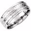 51182:115:P 14kt White 8mm Fancy Carved Band Size 11