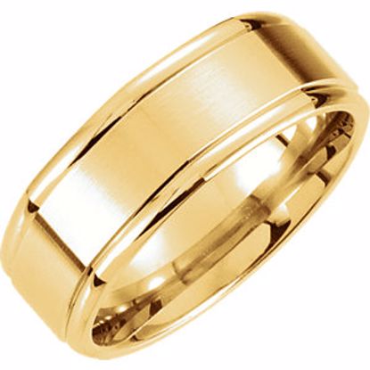 51186:113:P 14kt Yellow 8mm Fancy Carved Band Size 9.5