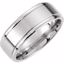 51186:138:P 14kt White 8mm Fancy Carved Band Size 12.5