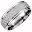 51187:128:P 14kt White 8mm Fancy Patterned Carved Band Size 7