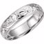 50066:145029:P 14kt White 6mm Hand Engraved Band Size 9