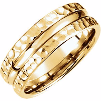 51188:142:P 14kt Yellow Fancy Carved Design Band Size 14