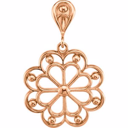 85577:1003:P 14kt Rose Decorative Pendant