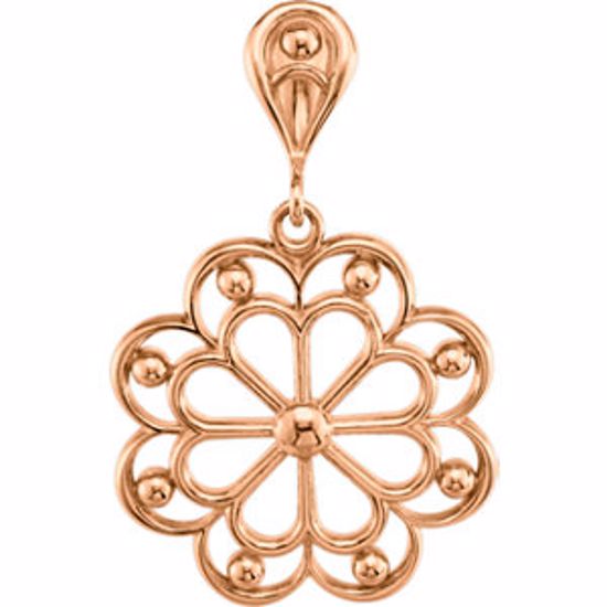 85577:1003:P 14kt Rose Decorative Pendant