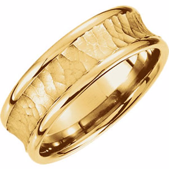 51192:433:P 14kt Yellow 7.5mm Fancy Carved Band Size 9