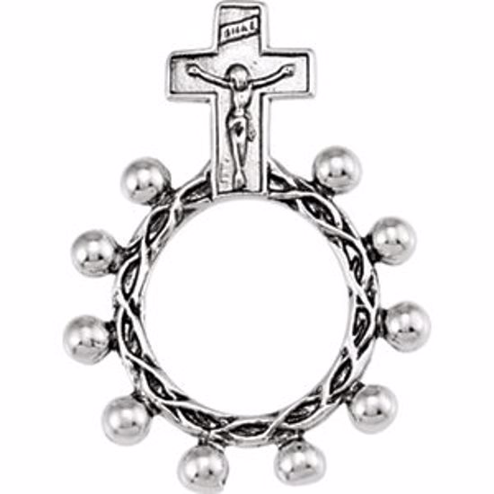 R43060:101:P Sterling Silver Rosary Ring