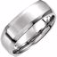 51185:142:P 14kt White 7mm Beveled Edge Carved Band Size 14