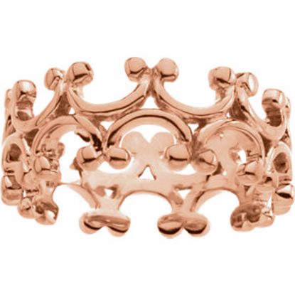 5132:6210:P 14kt Rose  7.5mm Fashion Design Band Size 6