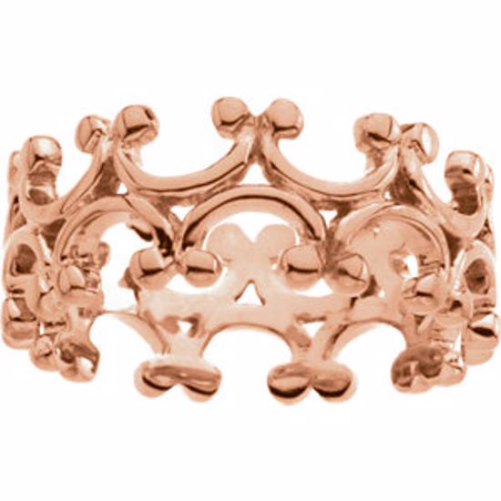 5132:6210:P 14kt Rose  7.5mm Fashion Design Band Size 6