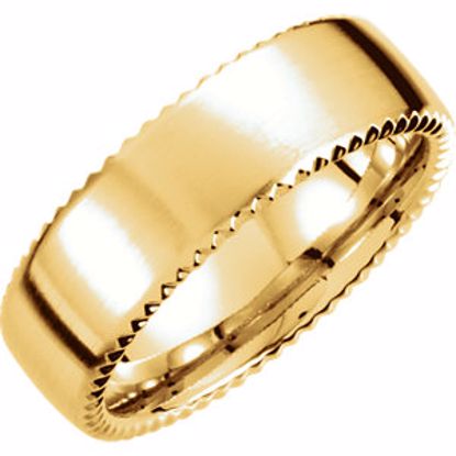 51193:10125:P 14kt Yellow  7.5mm Fancy Carved Band Size 12.5