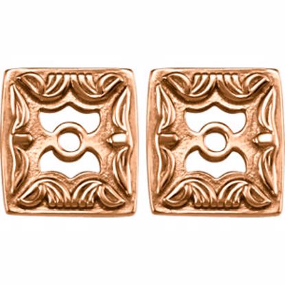 85762:1011:P 14kt Rose Metal Fashion Earring Jackets(Pair)