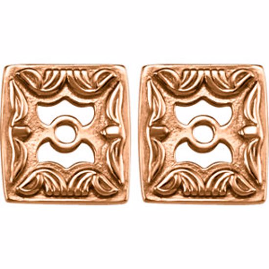 85762:1011:P 14kt Rose Metal Fashion Earring Jackets(Pair)