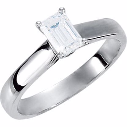 67960:6002:P 10kt White .05 CTW Diamond Engagement Ring with 8x6mm Cubic Zirconia