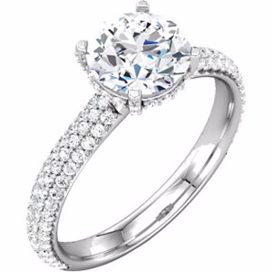 68897:6001:P Continuum Sterling Silver Cubic Zirconia & 1/2 CTW Diamond Engagement Ring