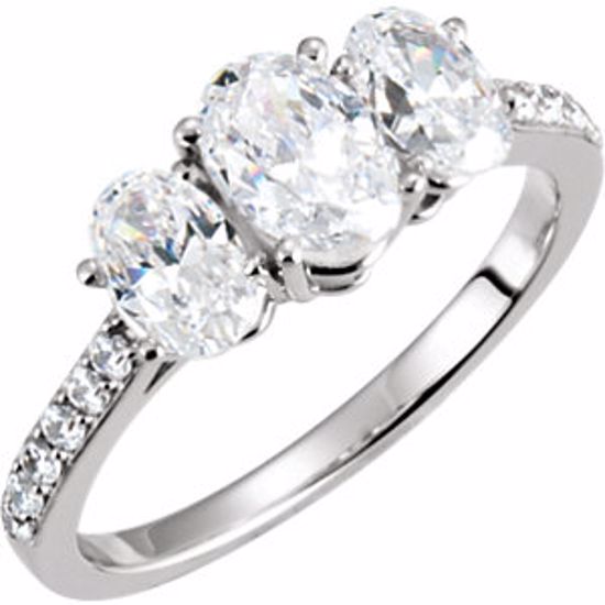 121683:60010:P 14kt White 1 9/10 CTW Diamond 3-Stone Engagement Ring