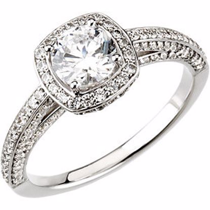 67721:60004:P 10kt White 1 1/6 CTW Diamond Halo-Styled Engagement Ring